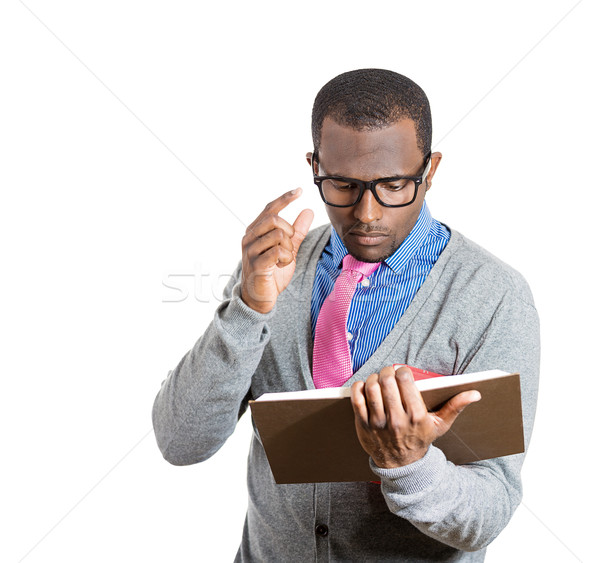 男 読む クローズアップ 肖像 若い男 広い ストックフォト © ichiosea
