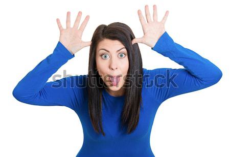 Stock photo: Tired woman stretching
