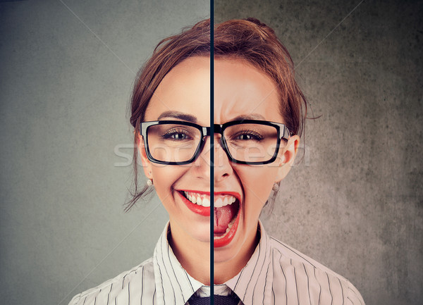 Young woman with double face expression Stock photo © ichiosea