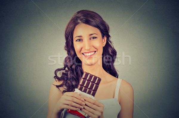 肖像 小さな ブルネット チョコレート 愛する 女性 ストックフォト © ichiosea