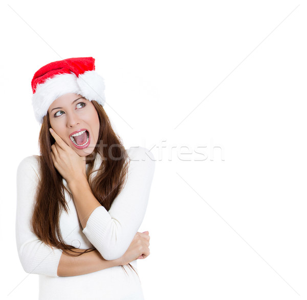 Stock photo: Christmas woman daydreaming