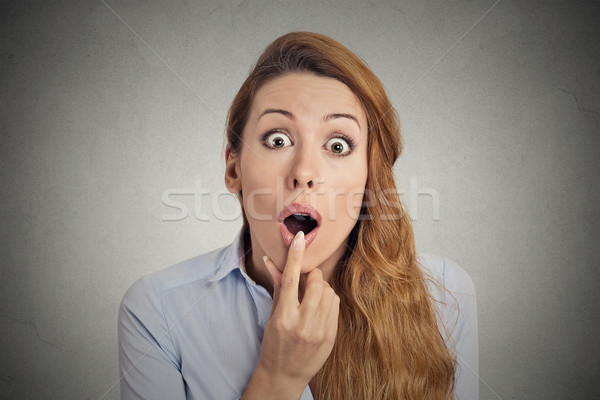 Surprised astonished woman with open mouth  Stock photo © ichiosea