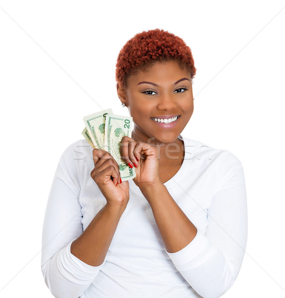 Woman holding cash Stock photo © ichiosea