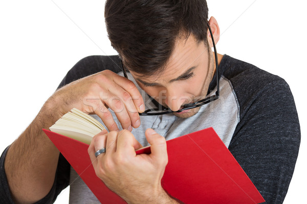 man trying hard to read Stock photo © ichiosea