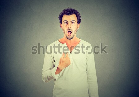 Young man with stomach pain indigestion Stock photo © ichiosea