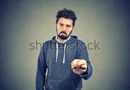 Adult man suffering from severe sharp heartache, chest pain Stock photo © ichiosea