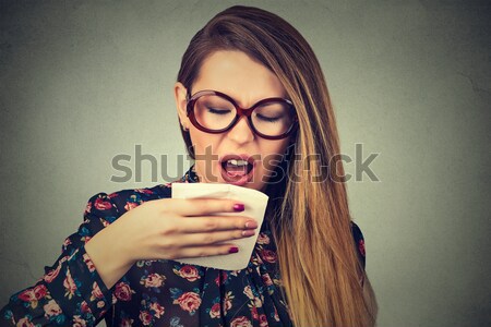 Fiatal nő fáradt diéta sóvárgás édesség csokoládé Stock fotó © ichiosea