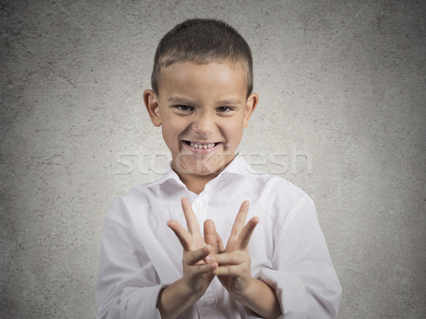 Viclean copil băiat rău Imagine de stoc © ichiosea
