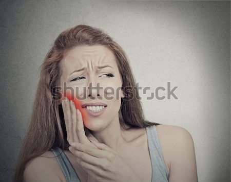 Kobieta wrażliwy zębów ból korony problem Zdjęcia stock © ichiosea