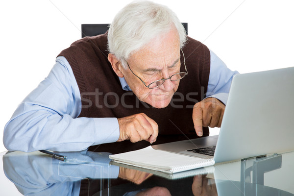 old man using lap top Stock photo © ichiosea