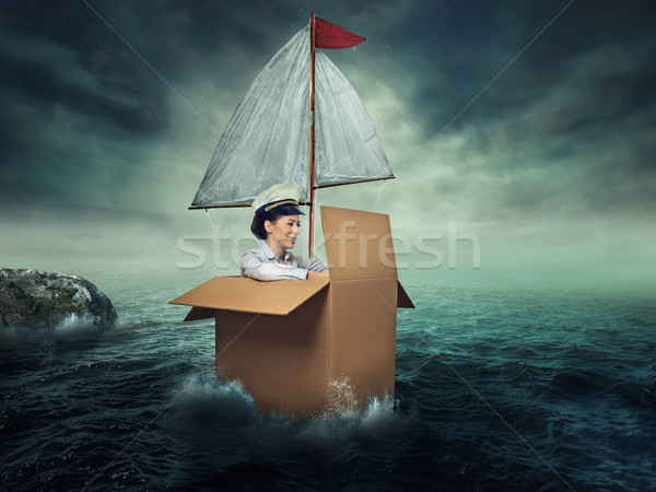 Woman traveling by water Stock photo © ichiosea