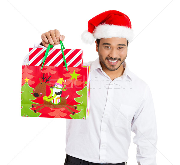 Homem animado bolsa de compras retrato Foto stock © ichiosea