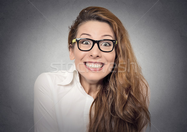 Aufgeregt Mädchen Frau Lächeln Gesicht glücklich Stock foto © ichiosea