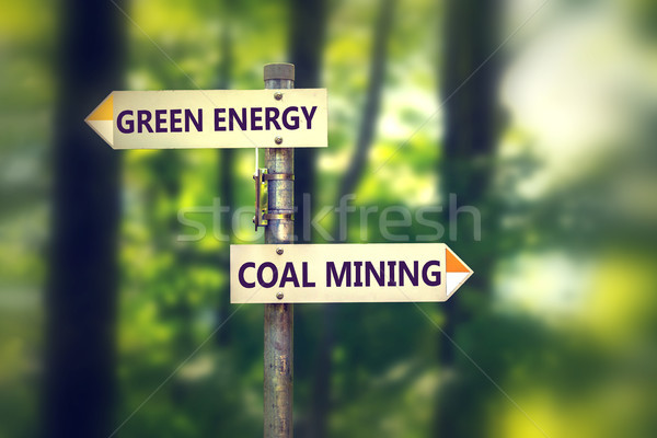 Zöld energia szén bányászat erdő ipar energia Stock fotó © ichiosea