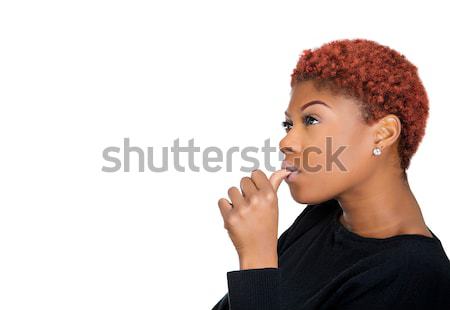 Woman sucking thumb Stock photo © ichiosea