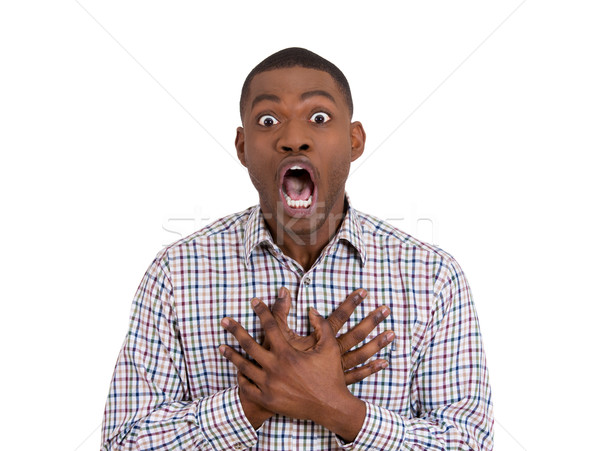 Stock photo: scared shocked young man