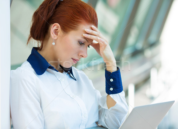 Stressed, tired corporate employee, businesswoman Stock photo © ichiosea
