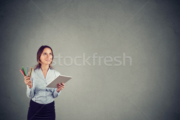 Graphic designer contemplating new ideas Stock photo © ichiosea