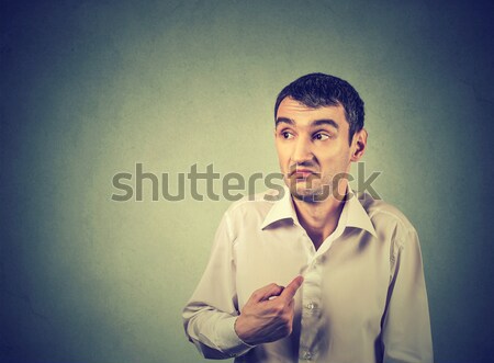 man opening shirt to vent, it's hot, unpleasant, Awkward Situation, Embarrassment Stock photo © ichiosea