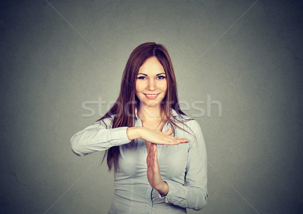 woman showing time out hand gesture  Stock photo © ichiosea