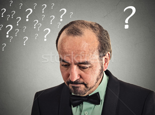 headshot sad, depressed alone disappointed in life man Stock photo © ichiosea
