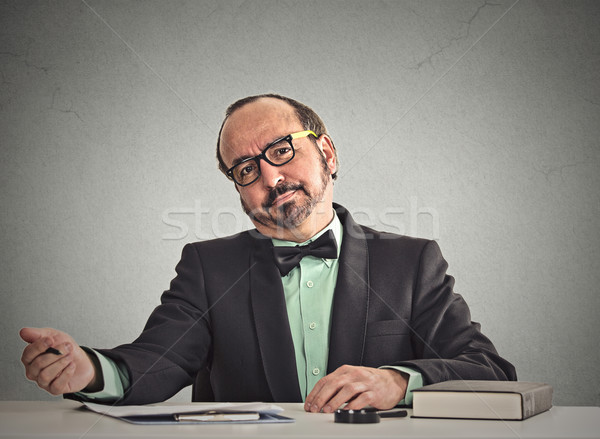 businessman skeptically looking at you during interview Stock photo © ichiosea
