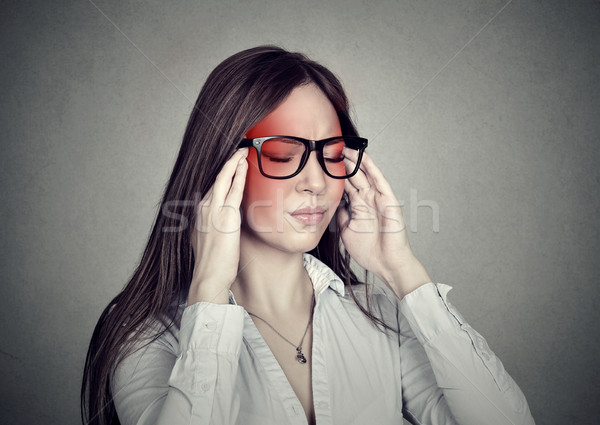 Mulher de negócios dor de cabeça retrato jovem negativo Foto stock © ichiosea