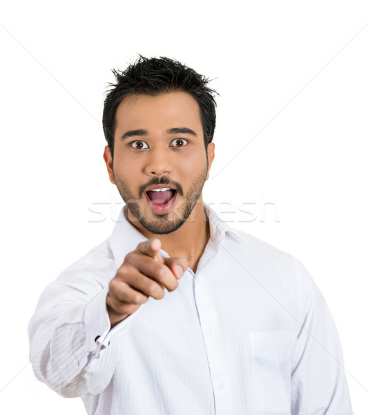 Stock photo: stunned man pointing at you