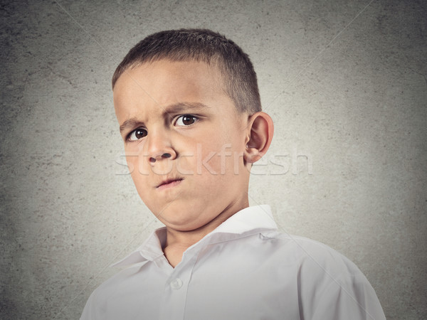 Suspect băiat complet scepticism in sus Imagine de stoc © ichiosea