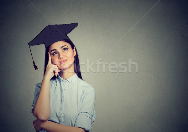 Foto stock: Posgrado · estudiante · mujer · CAP · vestido