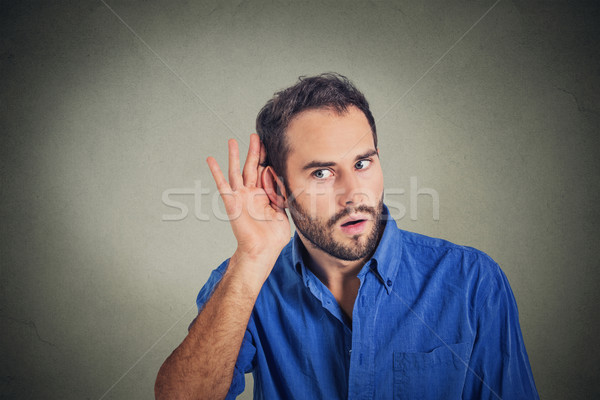 handsome man secretly listening on private conversation Stock photo © ichiosea