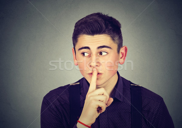 man with finger on lips gesture Stock photo © ichiosea
