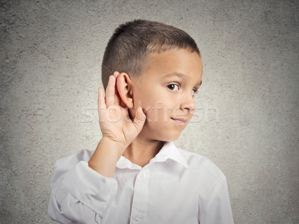 Curious man, boy, listens Stock photo © ichiosea