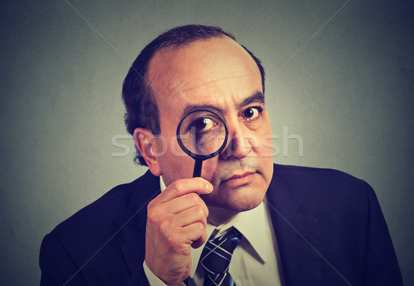 investigator business man looking with magnifying glass  Stock photo © ichiosea