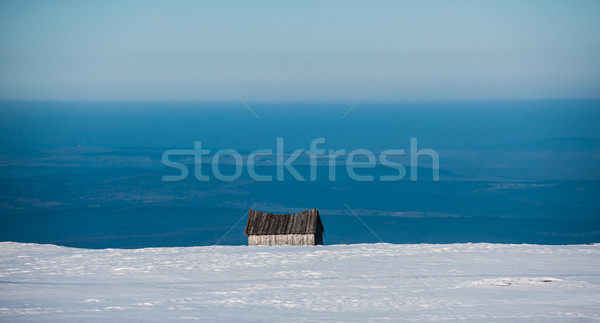 Abandoned house in snow mountain Stock photo © ifeelstock