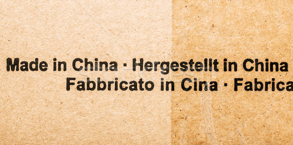 Chiny na zewnątrz angielski hiszpanski karton działalności Zdjęcia stock © ifeelstock