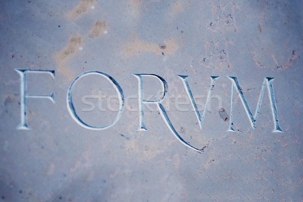 Forum opschrift Blauw marmer woord oude Stockfoto © ifeelstock