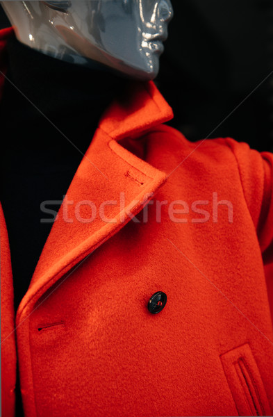 Manekin czerwony płaszcz sklepu okno kobiet Zdjęcia stock © ifeelstock