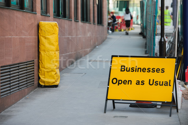 Businesses open as usual sign Stock photo © ifeelstock