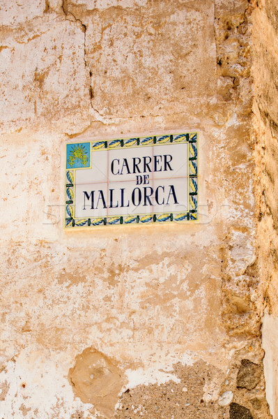 Majorca Street tiled street sign Stock photo © ifeelstock