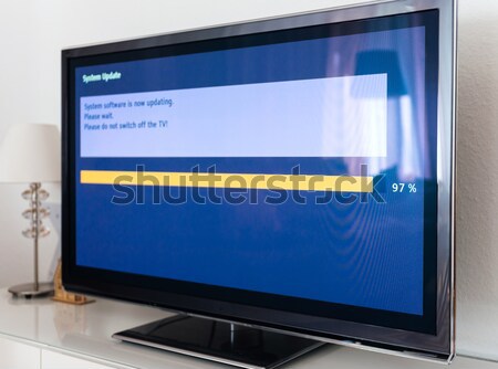 Modern actualizare proces software-ul televiziune set Imagine de stoc © ifeelstock