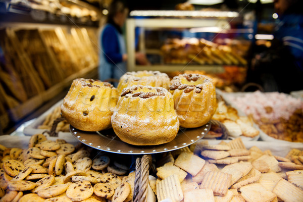 French bakery background with food and customers Stock photo © ifeelstock