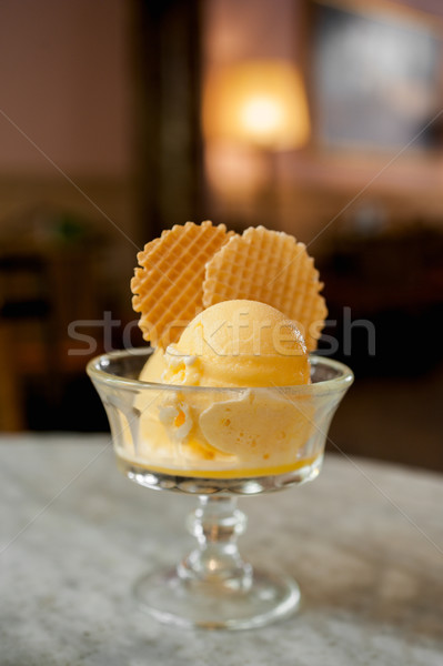 Lody puchar świeże bananów marmuru tabeli Zdjęcia stock © ifeelstock