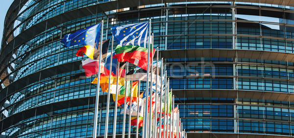 EU flags in front of Parliament Stock photo © ifeelstock