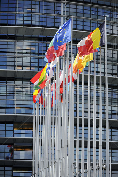 Flags in front of EU Parliament Stock photo © ifeelstock