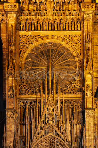 Detailed gable and rose window of cathedral Stock photo © ifeelstock