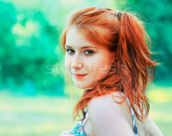 Red head portrait outdoor Stock photo © igabriela