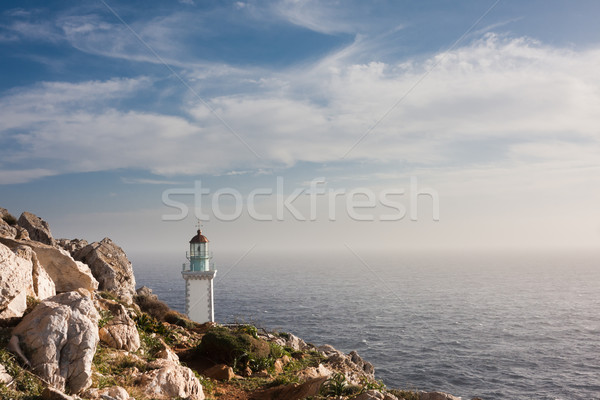 Deniz feneri manzara Yunanistan su deniz güvenlik Stok fotoğraf © igabriela