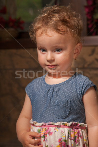 1 éves kislány portré kastély lány gyermek Stock fotó © igabriela