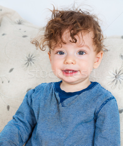 Stockfoto: Baby · jongen · krulhaar · maanden · oude · portret